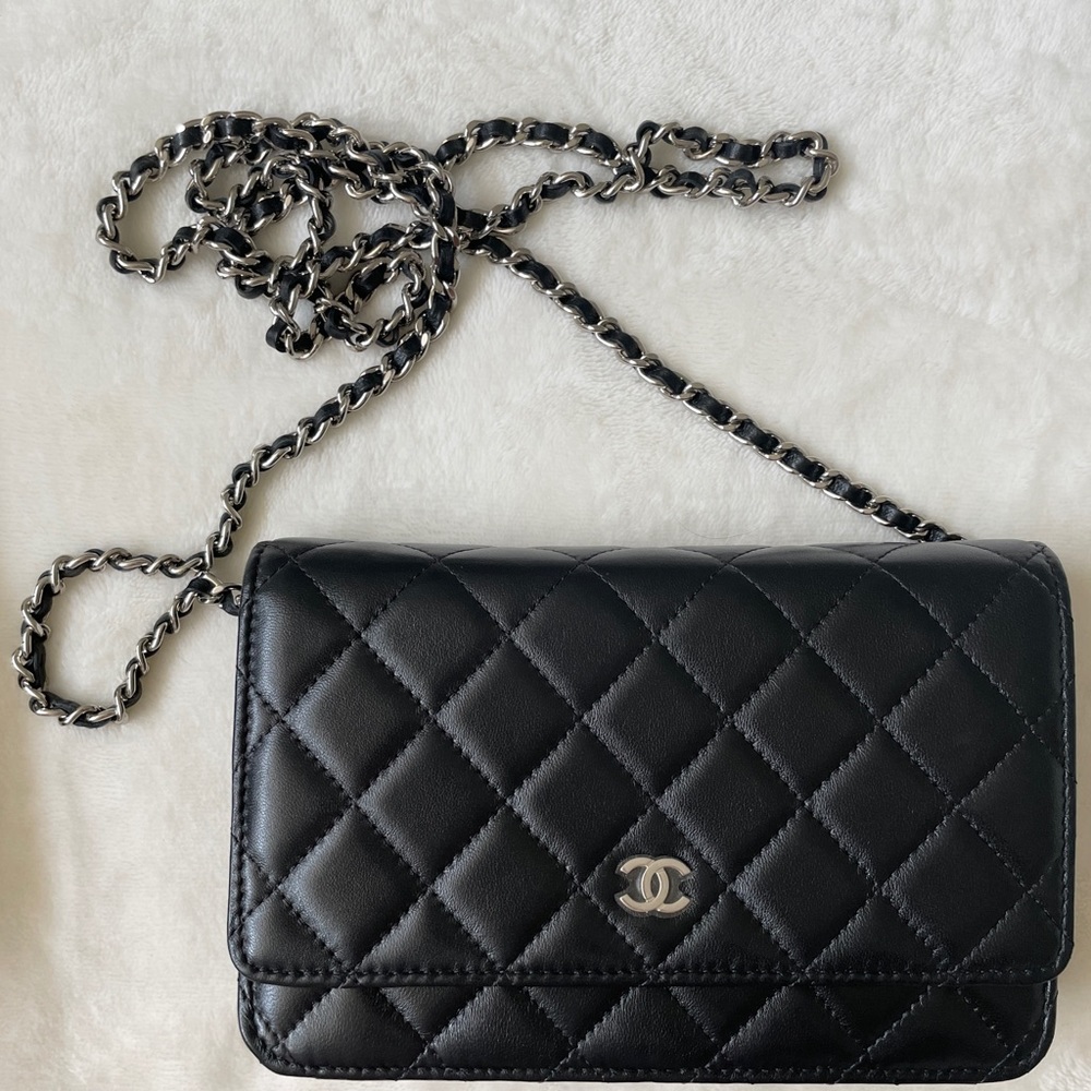 Chanel Classic WOC black&silver hardware